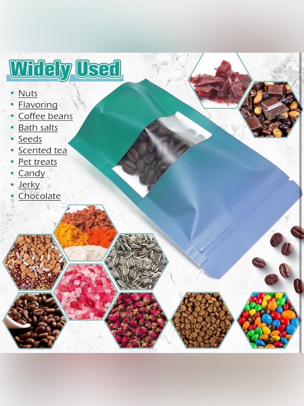 125Pcs Resealable Bags 3.5 x
5.5 Food Storage Bags Kraft
Pouches Clear